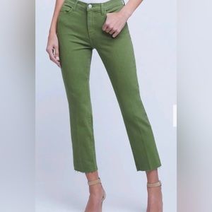 L'AGENCE High Rise Green Jeans